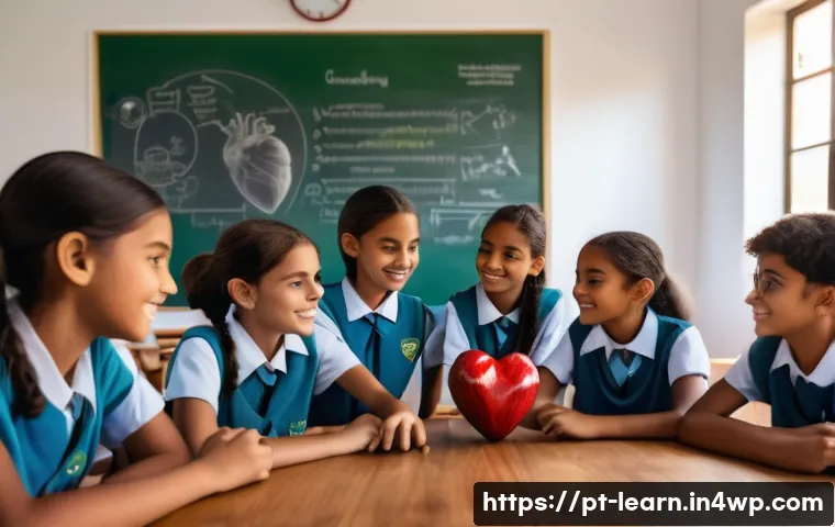 혼합현실 교육의 디자인 트렌드 - A modern classroom scene in Brazil with diverse students wearing casual clothes and educational mixe...
